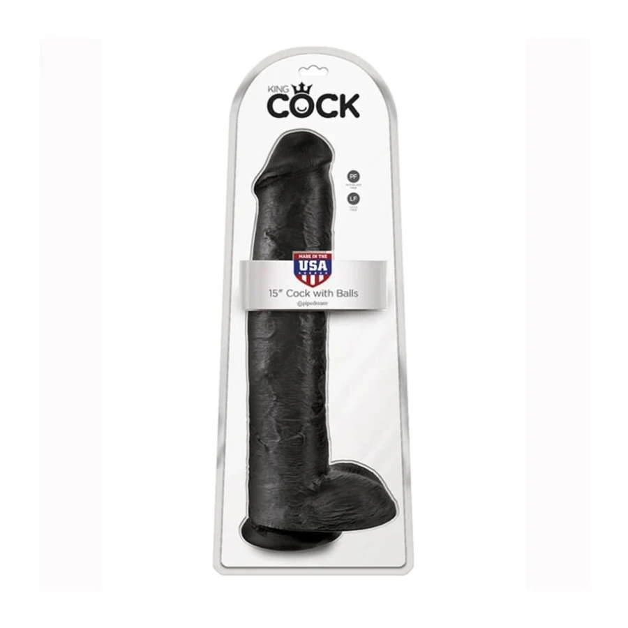 KING COCK - DILDO REALISTICO CON TESTICOLI 38 CM NERO
